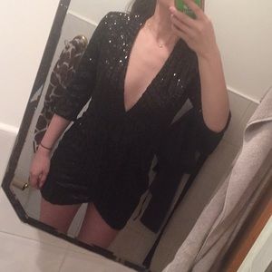 NW Black Sequinned Party Dress